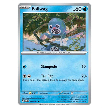 Pokemon - Scarlet & Violet - Twilight Masquerade - Poliwag - 041/167 - KTM Collectibles 