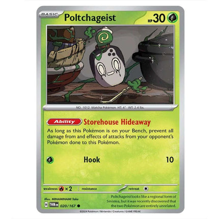 Pokemon - Scarlet & Violet - Twilight Masquerade - Poltchageist - 020/ - KTM Collectibles 