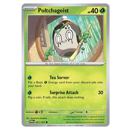 Pokemon - Scarlet & Violet - Twilight Masquerade - Poltchageist - 021/ - KTM Collectibles 