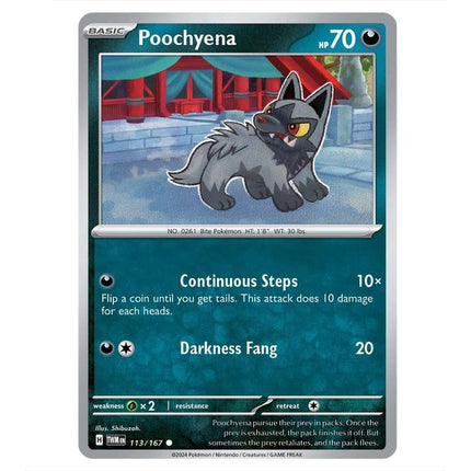 Pokemon - Scarlet & Violet - Twilight Masquerade - Poochyena - 113/167 - KTM Collectibles 