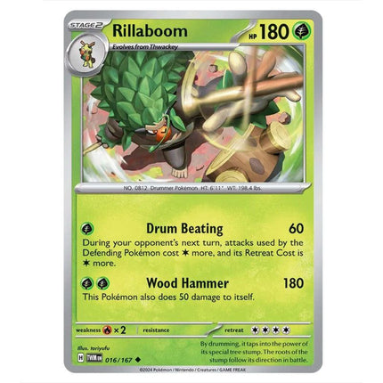 Pokemon - Scarlet & Violet - Twilight Masquerade - Rillaboom - 016/167 - KTM Collectibles 