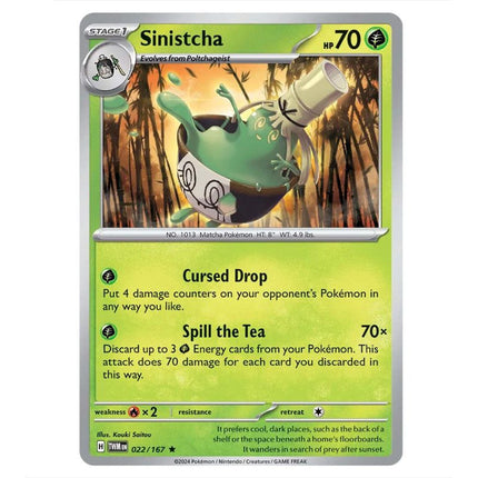 Pokemon - Scarlet & Violet - Twilight Masquerade - Sinistcha - 022/167 - KTM Collectibles 