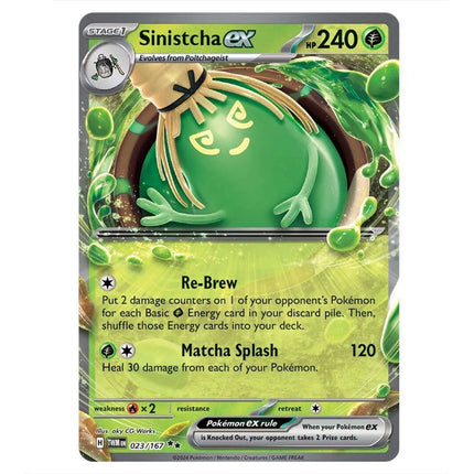 Pokemon - Scarlet & Violet - Twilight Masquerade - Sinistcha ex - 023/ - KTM Collectibles 