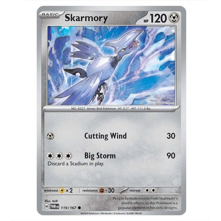 Pokemon - Scarlet & Violet - Twilight Masquerade - Skarmory - 119/167 - KTM Collectibles 