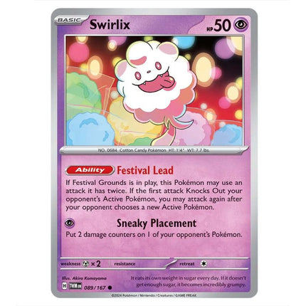 Pokemon - Scarlet & Violet - Twilight Masquerade - Swirlix - 089/167 - KTM Collectibles 