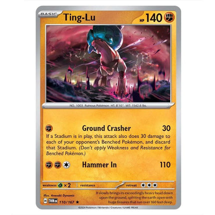 Pokemon - Scarlet & Violet - Twilight Masquerade - Ting-Lu - 110/167 - KTM Collectibles 