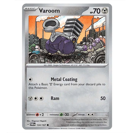 Pokemon - Scarlet & Violet - Twilight Masquerade - Varoom - 124/167 - KTM Collectibles 