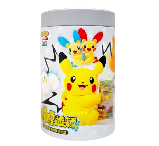 Chinese Pokemon TCG Electric Plushie Blind Box Set by KTM Collectibles, featuring colorful plush Pokémon characters in a boxed set.