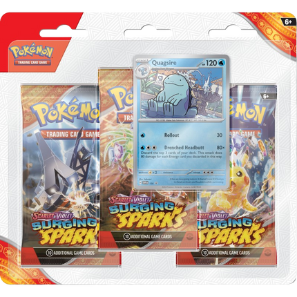 Pokemon TCG - Scarlet & Violet - Surging Sparks - 3-Pack Blister - Quagsire - KTM Collectibles 