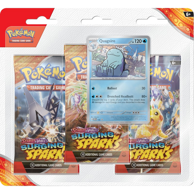 Pokemon TCG - Scarlet & Violet - Surging Sparks - 3-Pack Blister - Quagsire - KTM Collectibles 