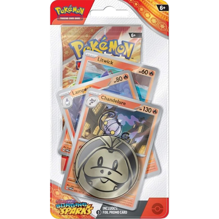 Pokemon TCG - Scarlet & Violet - Surging Sparks - Premium Checklane Blister - Chandelure - KTM Collectibles 