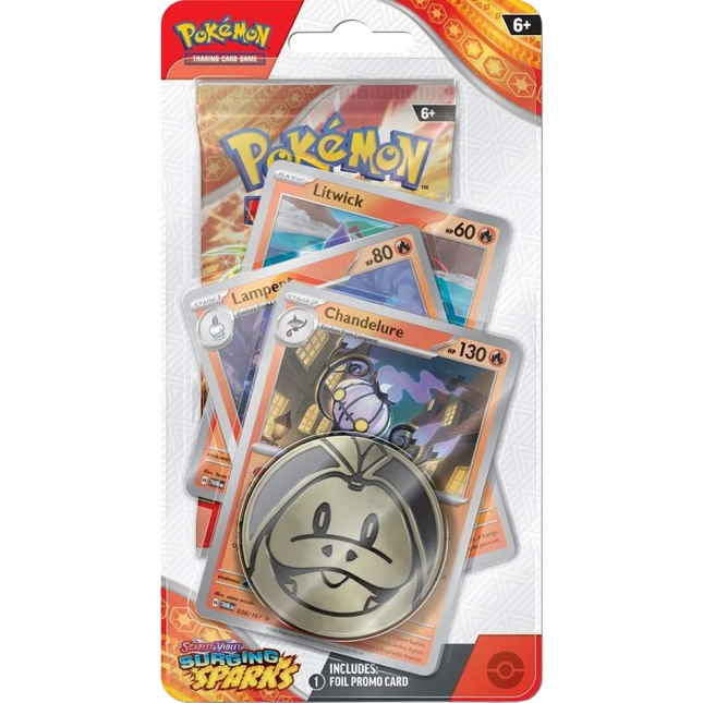 Pokemon TCG - Scarlet & Violet - Surging Sparks - Premium Checklane Blister - Chandelure - KTM Collectibles 
