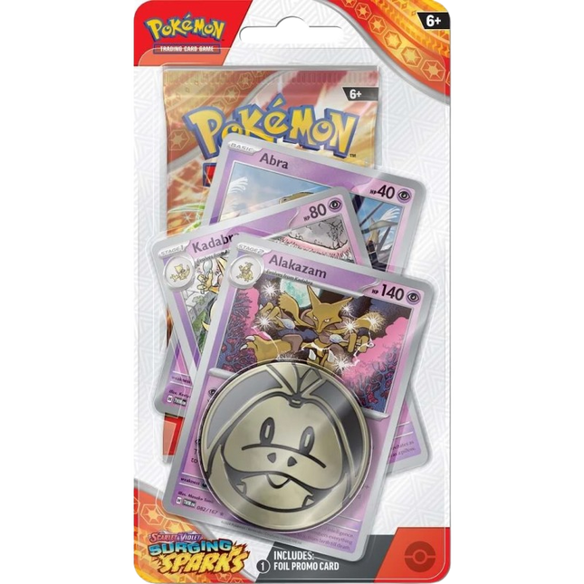 Pokemon TCG - Scarlet & Violet - Surging Sparks - Premium Checklane Blister - Alakazam - KTM Collectibles 