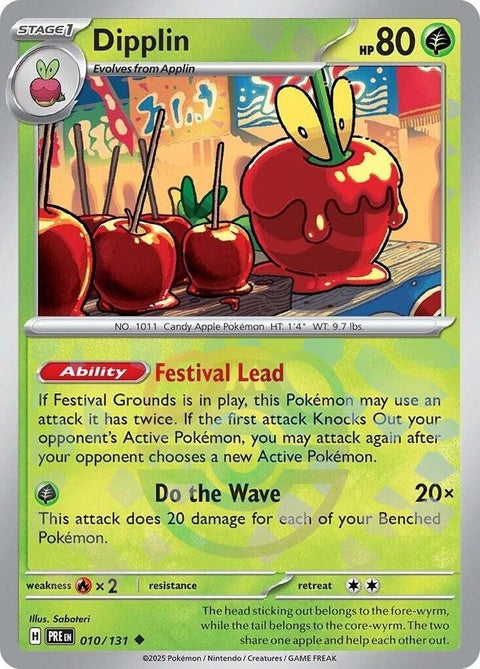 Pokémon Prismatic Evolutions Dipplin card featuring a Master Ball pattern, designed for singles trading card game collections.