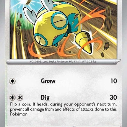 Pokémon Prismatic Evolutions Dunsparce card, single Pokémon trading card with colorful artwork and detailed illustration.