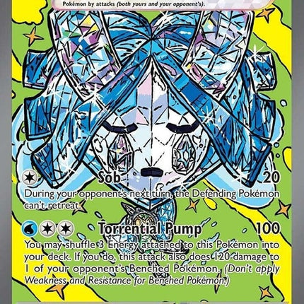 Pokémon Prismatic Evolutions Wellspring Mask Ogerpon EX card from the singles collection, featuring vibrant artwork and details.