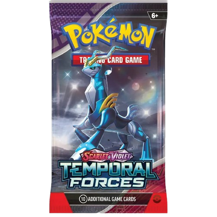Pokémon Trading Card Game Temporal Forces pack with Pokémon character on a white background