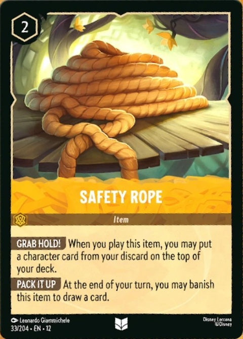 Disney Lorcana Safety Rope (33) singles, colorful synthetic safety rope with Disney-themed design for kid safety and secure handling.