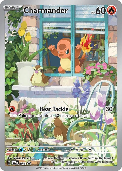 Pokémon Scarlet & Violet Black Star Promo card featuring Charmander, a collectible Pokémon trading card from the singles series.