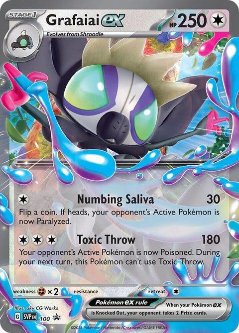 Pokémon Scarlet & Violet Black Star Promo card featuring Grafaiai Ex, a singles trading card from the Pokémon series.