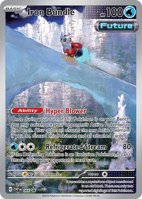 Pokémon Scarlet & Violet Black Star Promo card featuring Iron Bundle, a collectible singles card from the Pokémon trading card game.