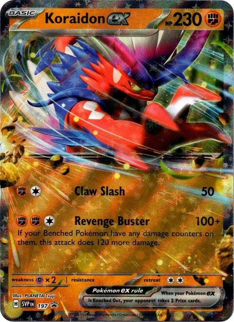 Pokémon Scarlet & Violet Black Star Promo Koraidon EX card, Pokémon trading card game, collectible singles, vibrant artwork