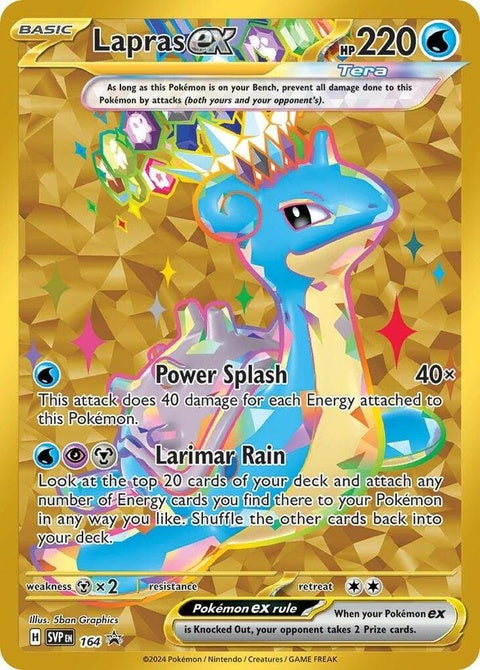 Pokémon Scarlet & Violet Black Star Promo Lapras EX card from the singles collection, featuring detailed artwork of Lapras.