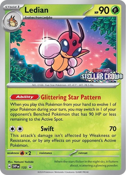 Pokémon Scarlet & Violet Black Star Promo Ledian card, featuring detailed artwork and branding on a white background.