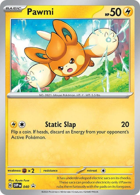 Pokémon Scarlet & Violet Black Star Promo Pawmi card, single Pokémon trading card from the Pokémon TCG set.