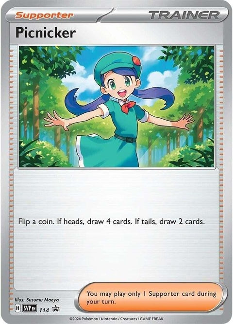 Pokémon Scarlet & Violet Black Star Promos Picnicker card from the Singles collection featuring vibrant artwork.