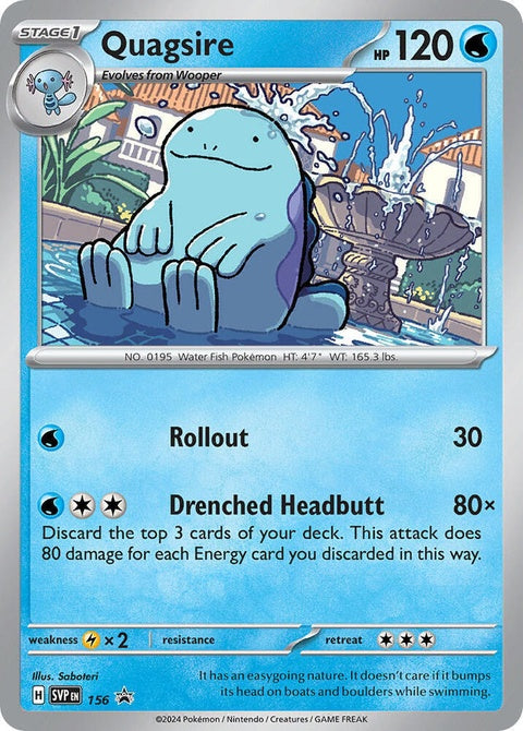 Pokémon Scarlet & Violet Black Star Promo card featuring Quagsire, a single trading card with detailed artwork.