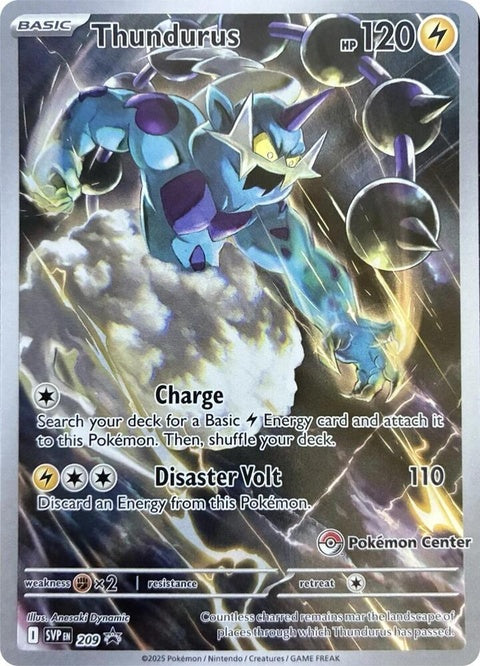 Pokemon Pokémon Center Scarlet & Violet Black Star Promo Thundurus card, single from the Scarlet & Violet series.