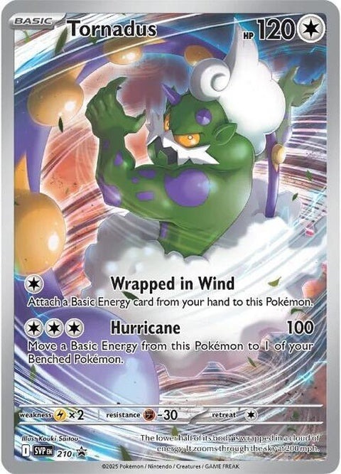 Pokémon Scarlet & Violet Black Star Promo card featuring Tornadus, a single card from the Pokémon trading card game.