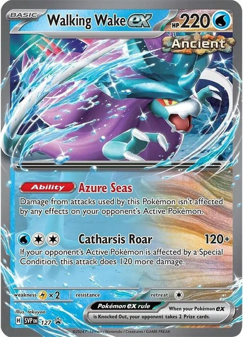 Pokémon Scarlet & Violet Black Star Promo card featuring Walking Wake EX in a collectible Pokémon card image.