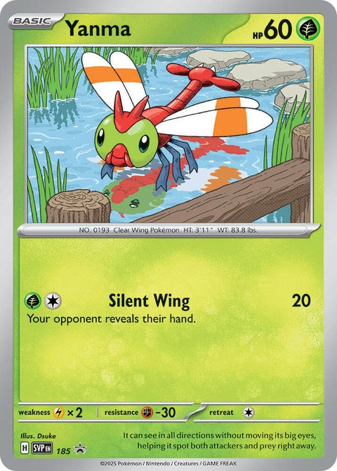 Pokémon Scarlet & Violet Black Star Promo Yanma card, featuring detailed illustration and branding, from the Pokémon trading card series.
