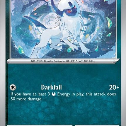 Shrouded Fable Absol Pokémon single card featuring a dark-themed illustration and detailed artwork.