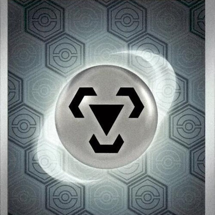 Reverse holofoil image of Pokémon Shrouded Fable Basic Metal Energy card, 8, from the Pokémon Singles collection.
