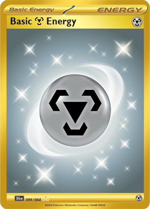 Pokémon Shrouded Fable Basic Metal Energy card, single from the Pokémon Trading Card Game, featuring metallic design and energy symbol.