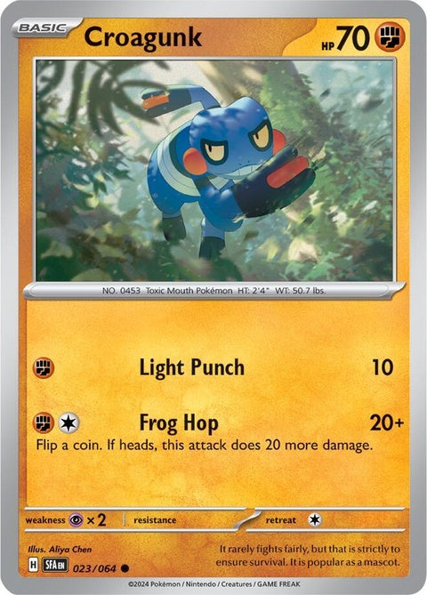 Pokémon Shrouded Fable Croagunk single card featuring Croagunk in detailed artwork, from the Pokémon trading card collection.