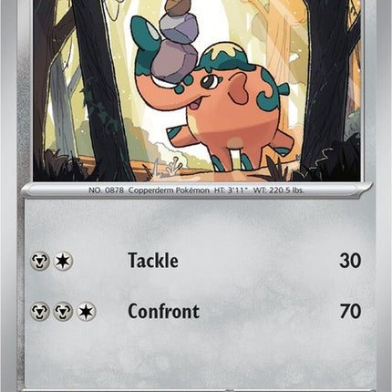 Pokémon Shrouded Fable Cufant 41 singles card featuring Cufant with detailed artwork and vibrant colors.