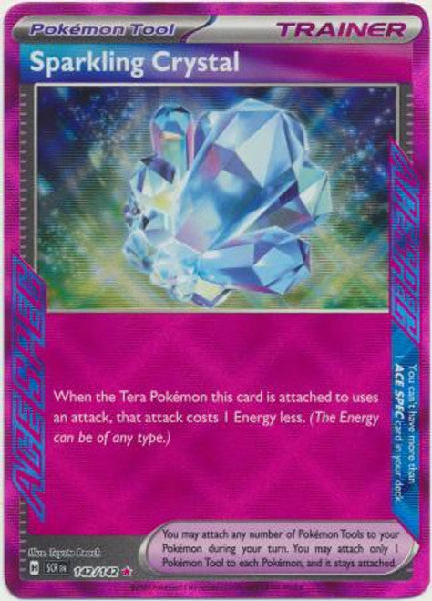 Sparkling Crystal 142/142 ACE Spec Stellar Crown collectible by KTM Collectibles, featuring a detailed shiny crystal design.