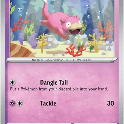 Pokémon Stellar Crown Slowpoke trading card featuring Slowpoke with a vibrant design and detailed artwork.