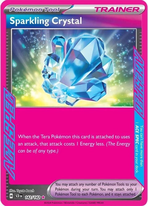 Pokémon Stellar Crown Sparkling Crystal single card featuring a shiny crystal design and vibrant Pokémon artwork.