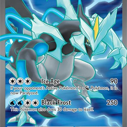 Black Kyurem-EX Pokémon card from Surging Sparks set, featuring detailed artwork of the Dark Ice Dragon in a dynamic pose.