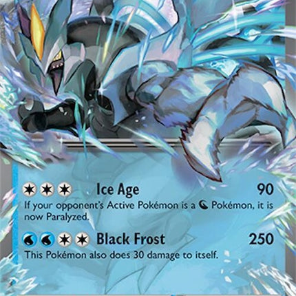 Black Kyurem-EX Pokémon card from Surging Sparks set, featuring detailed artwork of the black dragon Pokémon.
