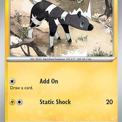 Pokémon Surging Sparks Blitzle single card featuring Blitzle in an action pose, detailed illustration on a white background.
