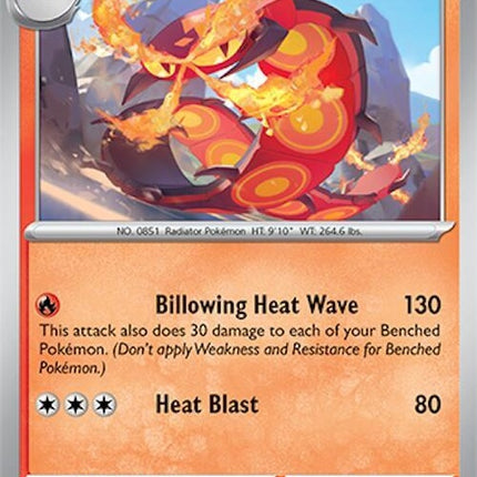 Pokémon Surging Sparks Centiskorch 28 card, singles, vibrant illustration of fiery centipede Pokémon from Pokémon TCG.