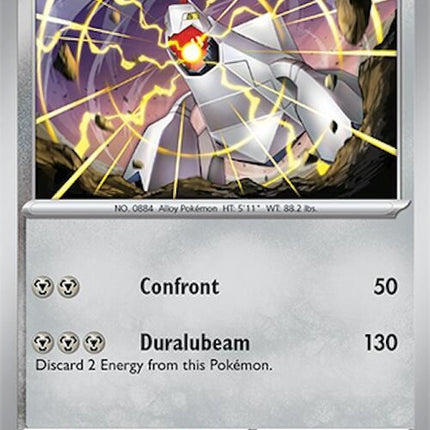 Pokémon Surging Sparks Duraludon 129 card, single trading card featuring Duraludon from the Pokémon TCG collection.