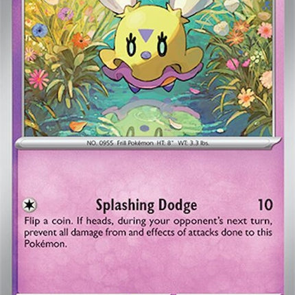 Pokémon Surging Sparks Flittle 94 singles card featuring Flittle with vibrant artwork and energy design.