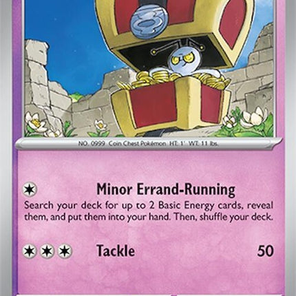 Pokémon Surging Sparks Gimmighoul 97 single card with detailed artwork and vibrant colors, part of the Pokémon trading card game series.